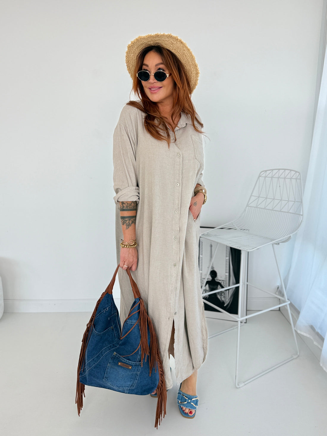Leinen Hemdkleid 2605025